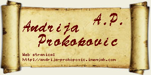 Andrija Prokopović vizit kartica